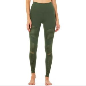 ALO green mesh leggings NWOT